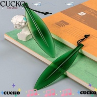 CUCKO Letter Opener Bookmark, Plastic Green Willow Leaf Shape Letter Opener Tool, Practical Pointed Tip Durable Safe