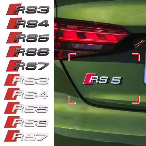 1PC 3D ABS Car Body Rear Trunk Sticker Badge Decoration Accessories for Audi RS3 RS4 RS5 RS6 RS7 RS8