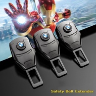 1/2pcs Car Seat Belt Extension Buckle Eliminate Sound Buckle iron Man Logo For BMW G20 F30 F10 E60 E