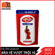 Sữa Tắm Lifebuoy Bảo Vệ Vượt Trội 10 (Đỏ) Túi 800G