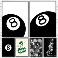 1PC Black and White No Ball Art Billiards Club Poster Poster Paper Print Home Living Room Bedroom En