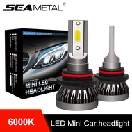 SEAMETAL 2Pcs หลอดไฟหน้า H1 H4 H7 H8 H9 H11 9005 9006 LED ไฟหน้ารถยนต์ 6000K