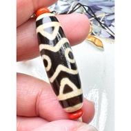 Tibetan Dzi Beads Vajra Tiger Tooth Lotus Three Eyes Dzi Beads Necklaces 藏传老矿牙黄金刚虎牙莲花三眼天珠项链 37.3x12m