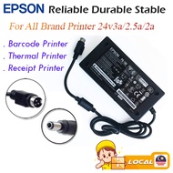 Universal Thermal Printer Adaptor 24V 3A/2.5A/2A 3Pin DC Jack Epson Brand Hight Quality Thermal Receipt Barcode Printer
