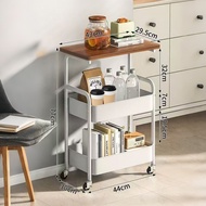 2in1 Mobile Table Sofa Side Rack Kitchen Trolley Bedroom Storage Cart Mobile Bedside Table Mobile Co