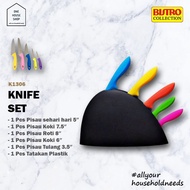 Rainbow Knife Set BISTRO K1306 Pisau set pelangi BITRO