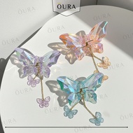 Hologram Crystal Butterfly Hair Clip Korean Aesthetic Clear Model Korean Butterfly Hairclaw Hair Acc