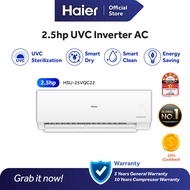 [5 star] Haier 2.5HP UV Ray Inverter R32 Smart Clean Air Conditioner / AirCond / 冷气 HSU-25VQC22