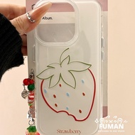 Simple Line Strawberry Casing For Samsung Galaxy A56 M56 F56 M06 F06 A55 A54 A50 A50S M40S A30S 5G 4