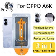 3 In 1 OPPO A6K Anti-Spy Privacy One-click Tempered Glass Screen Protector Anti-peeping Film For OPP