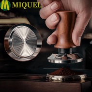 MIQUELZA Coffee Leveler, Springs Design Self-rebounding Coffee Tamper, Professional Wood Handle Flat