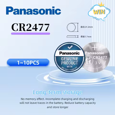 1-10pcs Panasonic CR2477 Battery CR 2477 Lithium 3V Instrument Meter Imported Digital Tire Pressure 