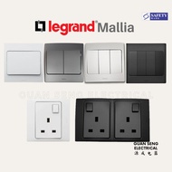 [SG Seller] Legrand Mallia Switch Socket White Light Silver Dark Silver Matt Black | Guan Seng Elect