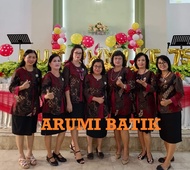 Seragam Batik Atasan Wanita Ibu Perempuan Blouse Kerja Formal Maroon