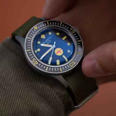 DAGGER-AXE Men Diver Watch 40mm Sport 61Mas Automatic Mechanical Wristwatch 10Bar Waterproof C3 Lumi