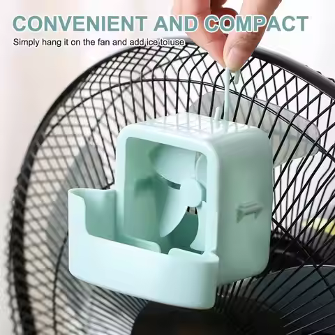 #@Electric Fan Cooling Storage Box Ice Storage Box Fast Cooling Portable Household With Hanging Hook