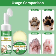 Dog Paw Cleaner Kit- No Rinse Pet Paw Cleanser for Large, Medium, Small Breeds, Balm for Dry Cracked
