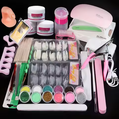 Nail Acrylic Powder and Liquid Monomer Nails Art Decoration For Manicure Set Kit Crystal Nail Glitte