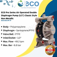 ECO Pro Series Air Operated Double Diaphragm Pump (ECO-050-PP-TF) (½") (AODD Pump) | Non-Metallic Di