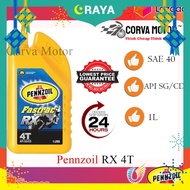 PENNZOIL RX 4T ENGINE OIL SAE 40 GRED API SG/CD OIL PENNZOIL RX 4T MINYAK HITAM PENNZOIL