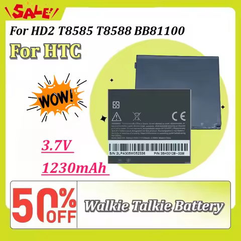 For HTC HD2 T8585 T8588 BB81100 Battery 1230mAh 3.7V High Quality Rechargeable Li-ion Mobile Phone R