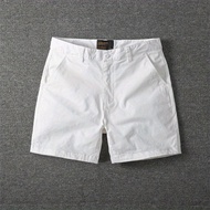 Casual shorts mens fashion cotton slim solid color three quarter pants summer fashion brand elastic 