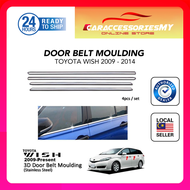 Toyota wish 2009 2014 chrome door belt moulding window trim 4pcs wish accessories