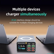 dingdongaa 80W 8 Port Charger Digital Display Desktop USB Type C With  Charger