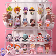 Doll Toy Display Storage Box Multi Slot Divider Acrylic Transparent Cover Dust Proof Wall Mount