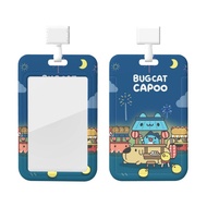 BUGCAT CAPOO ID Card Badge Holder Badge Lanyard Cartoon Anime Card Case Name Tag Retractable