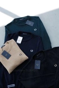 海外預訂Fred Perry刺繡logo長袖毛衣 4色選