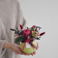 【永生玫瑰花盆花】• 情人節禮物/生日禮物/永生花/永生玫瑰花