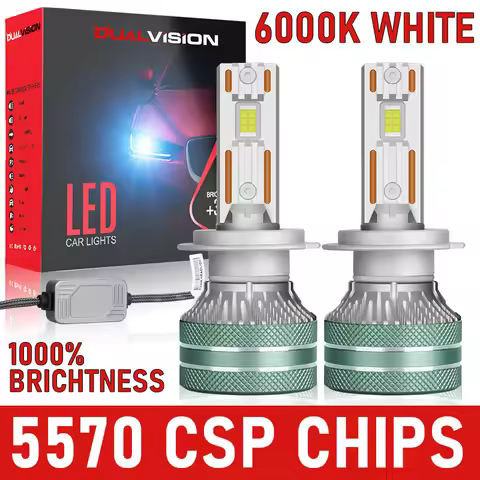 2PCS H4 LED Headlights Canbus 5570 CSP K5C H7 H1 H3 H11 H8 H9 9005 HB3 9006 HB4 9012 HIR2 6000K Copp