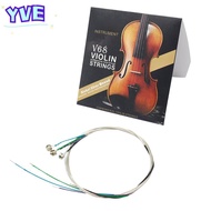 YVE Violin Strings Set, Stainless Steel Wire Mixed Colors Full Set Violin String, Durable Violin Str