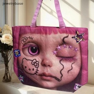 [jew] 1Pcs Cute KT Cat Shopping Handbag HelloKitty Y2K Baddie Aesthetic Double-sided Large Capacity 