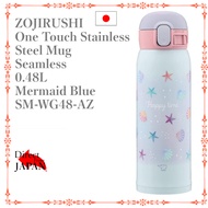 ZOJIRUSHI Water Bottle One Touch Stainless Steel Mug Seamless 0.48L Mermaid Blue SM-WG48-AZ girl cute