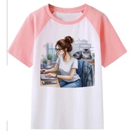 fashion girls shirt female Pop Culture 80s aesthetic Classic Trendy tshirt korean clothes Colorful V