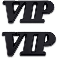 2X Chrome Metal VIP Logo Car Emblem Motors Badge Premium 3D Side Fender Sticker Auto Sport Decal (Bl