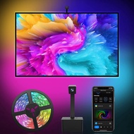 【UNOLUX】Backlit RGBIC Neon Light Bar with Camera, Smart APP Remote Control for Computer Game Room Am