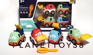 Mainan Bongkar Pasang DIY Fun Cartoon Car 4 Pcs
