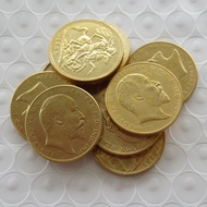 Antique Crafts British 1 Sovereign 1902-1910 Brass Gold Plated Foreign Trade Hot Selling Commemorati