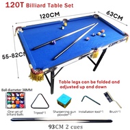 Pool Table Set 47x25.6 inches Kids Mini Pool Table Adjustable Metal Legs Foldable Billiard Table Wit