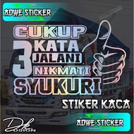 Cutting sticker ENOUGH 3 WORDS words glass truck pic up etc.