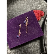 agete Tricolor Crystal Chopin Chain Earrings