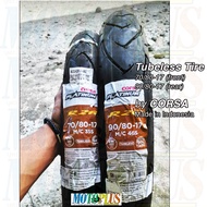 Tubeless Tire 70 80 17 90 80 17 for Suzuki Raider , Honda Sonic by Corsa Made in Indonesia