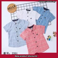 1-6Y Boy Shirt Kids Short Sleeve Cotton Baju Budak Lelaki Baby Kids Shirt  Korean Style Baju Batik K