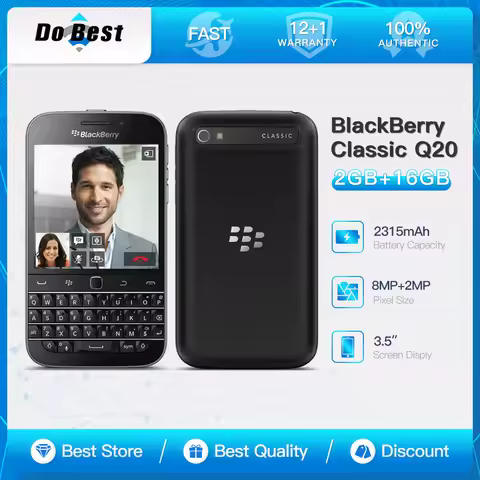 Unlocked BlackBerry Classic Q20 Original 4G Mobile Phone 8MP WIFI 3.5" 16G ROM BlackBerry Q20 Smartp