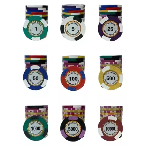 10PCS Texas Poker Chips Professional Casino Poker Chips Cards Board Game Las Vegas 14g Clay Chip Pok