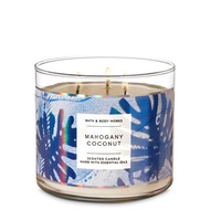 MAHOGANY COCONUT - BATH AND BODY WORKS BBW 3 WICK SCENTED CANDLE