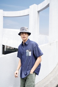 New Era เสื้อเชิ้ตรุ่น New Era Boro Contemporary Navy Woven Shirt